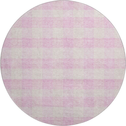 Premium Machine Washable Mayfield AMF924 Pink 8' x 8' Round Rug