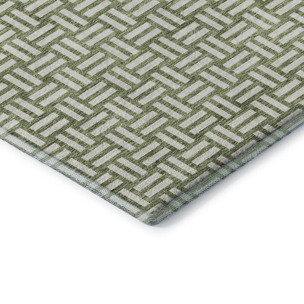 Premium Machine Washable Mayfield AMF925 Green 1'8" x 2'6" Rug