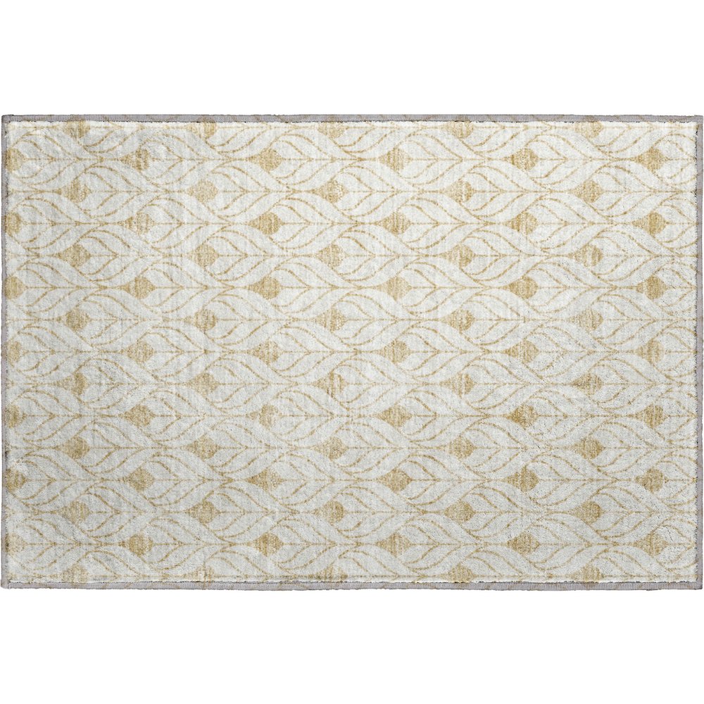 Premium Machine Washable Mayfield AMF927 Gold 1'8" x 2'6" Rug