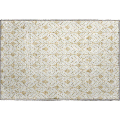 Premium Machine Washable Mayfield AMF927 Gold 1'8" x 2'6" Rug