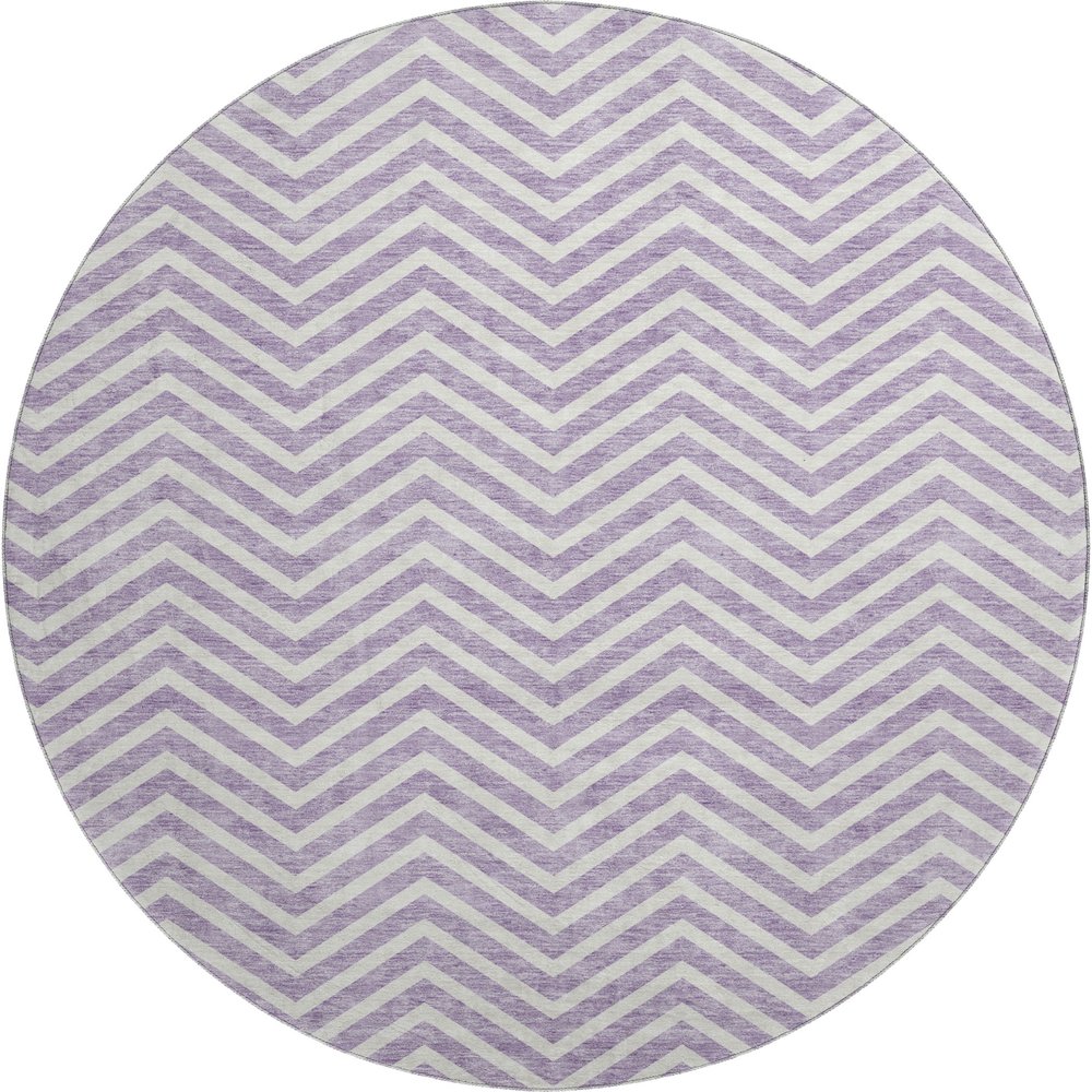 Premium Machine Washable Mayfield AMF934 Lilac 8' x 8' Round Rug