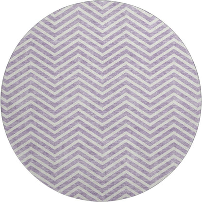 Premium Machine Washable Mayfield AMF934 Lilac 8' x 8' Round Rug