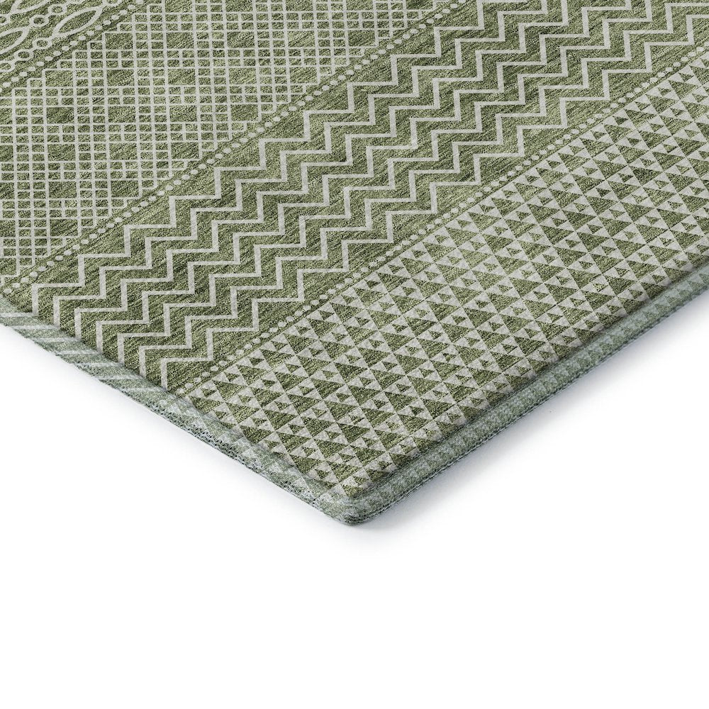 Premium Machine Washable Mayfield AMF939 Green 1'8" x 2'6" Rug