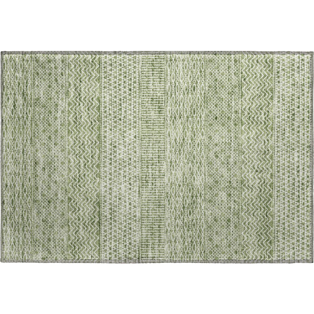 Premium Machine Washable Mayfield AMF939 Green 1'8" x 2'6" Rug