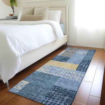 Premium Machine Washable Mayfield AMF941 Denim 2'3" x 7'6" Runner Rug
