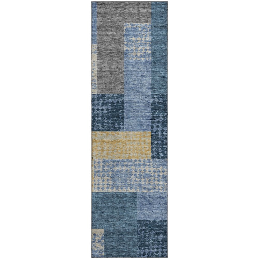 Premium Machine Washable Mayfield AMF941 Denim 2'3" x 7'6" Runner Rug