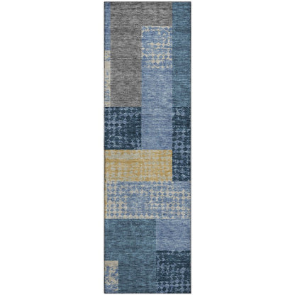 Premium Machine Washable Mayfield AMF941 Denim 2'3" x 7'6" Runner Rug