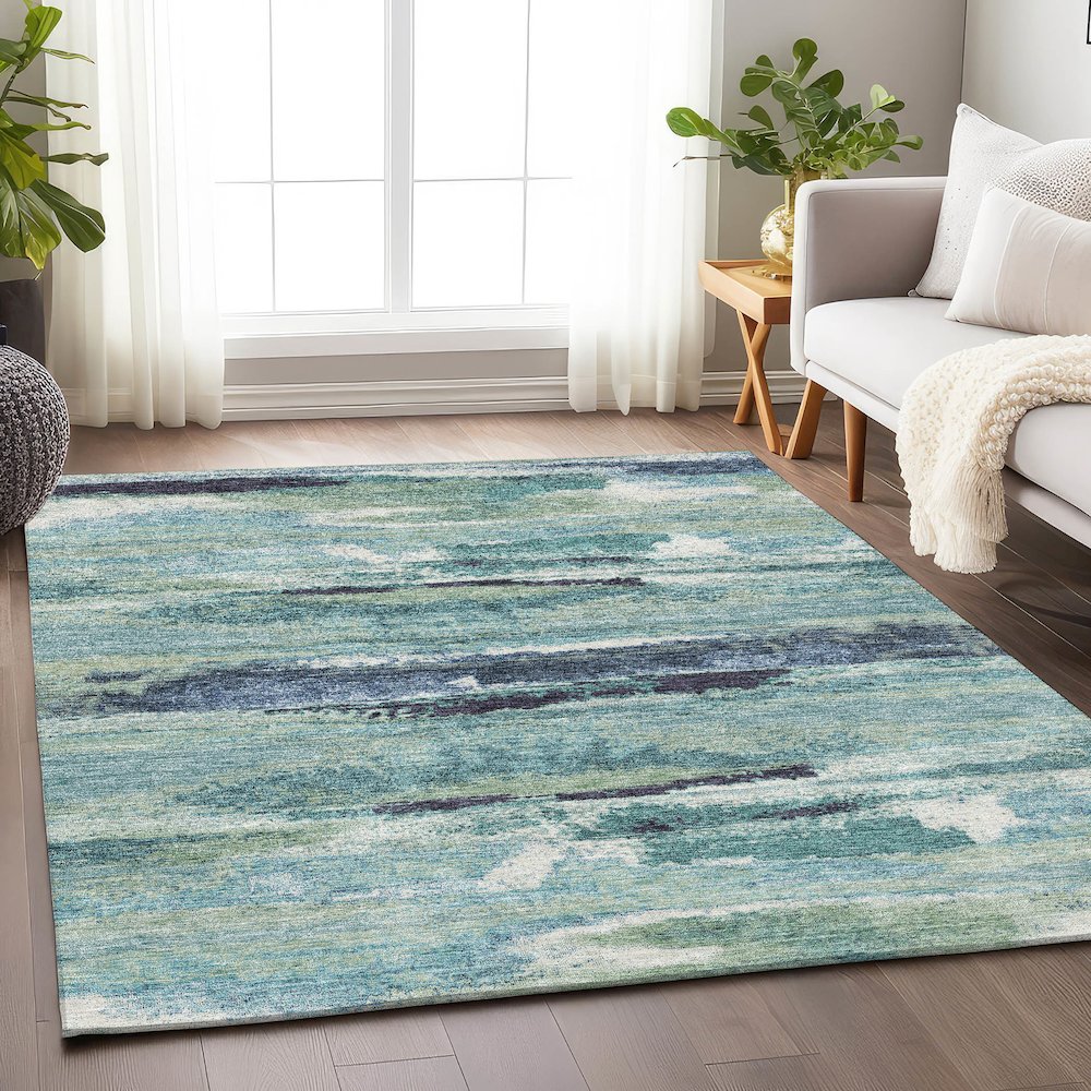 Premium Machine Washable Mayfield AMF942 Aloe 2'6" x 3'10" Rug