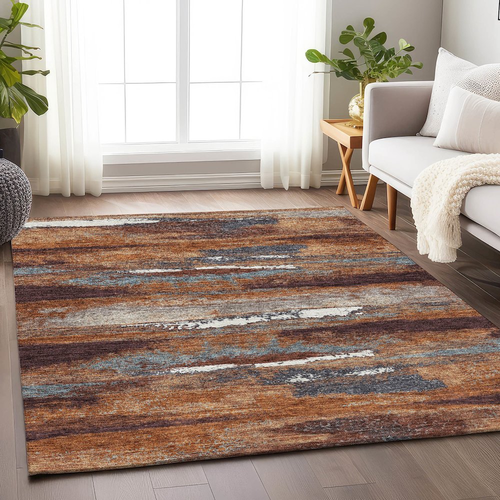 Premium Machine Washable Mayfield AMF942 Copper 2'6" x 3'10" Rug