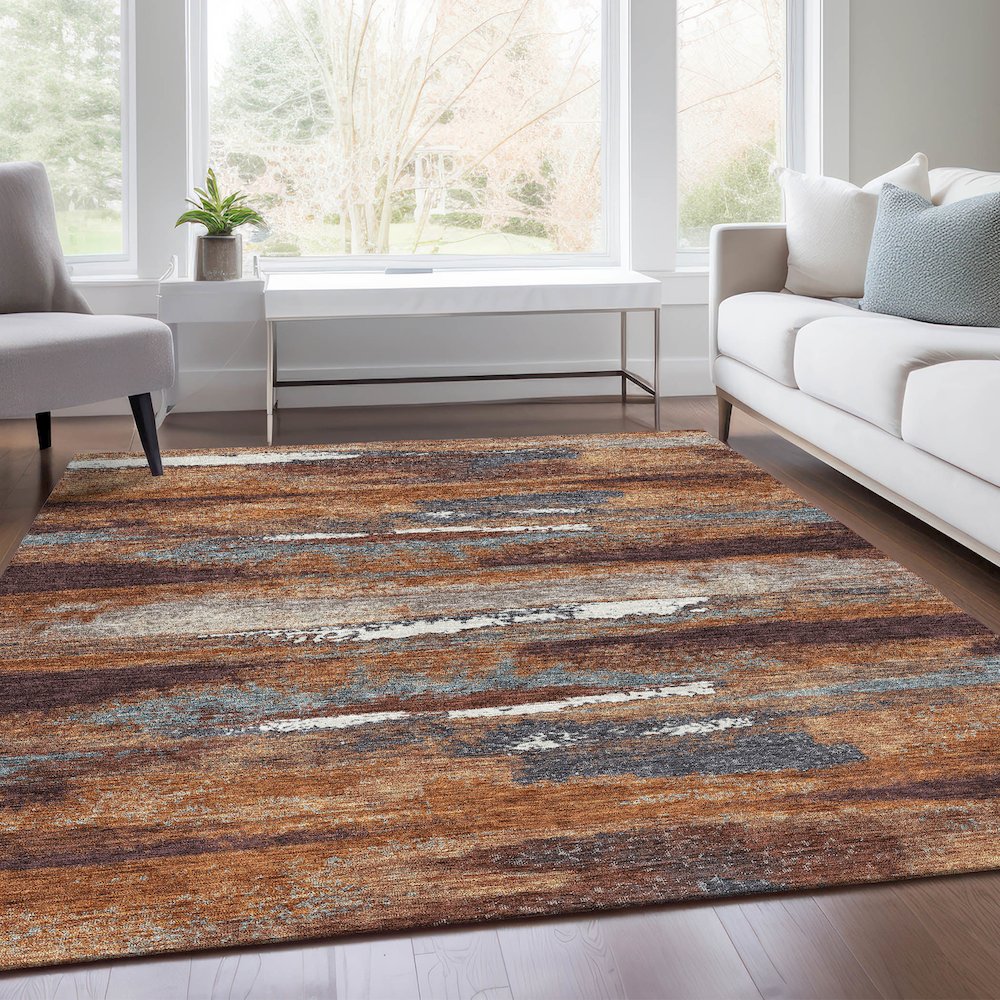 Premium Machine Washable Mayfield AMF942 Copper 2'6" x 3'10" Rug