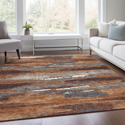 Premium Machine Washable Mayfield AMF942 Copper 2'6" x 3'10" Rug