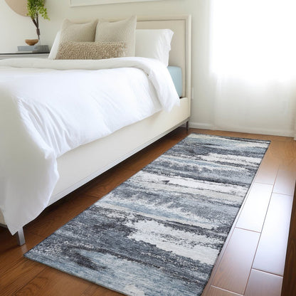 Premium Machine Washable Mayfield AMF942 Gray 2'3" x 7'6" Runner Rug