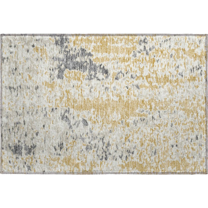 Premium Machine Washable Mayfield AMF944 Gold 1'8" x 2'6" Rug