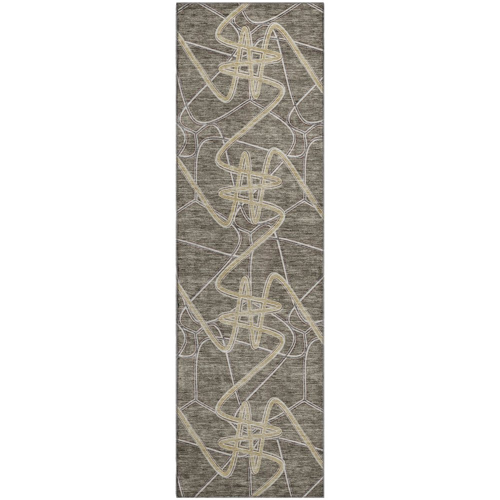 Premium Machine Washable Mayfield AMF947 Taupe 2'3" x 7'6" Runner Rug