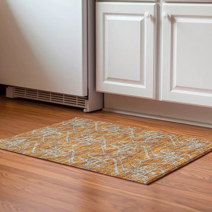Premium Machine Washable Mayfield AMF947 Terracotta 1'8" x 2'6" Rug