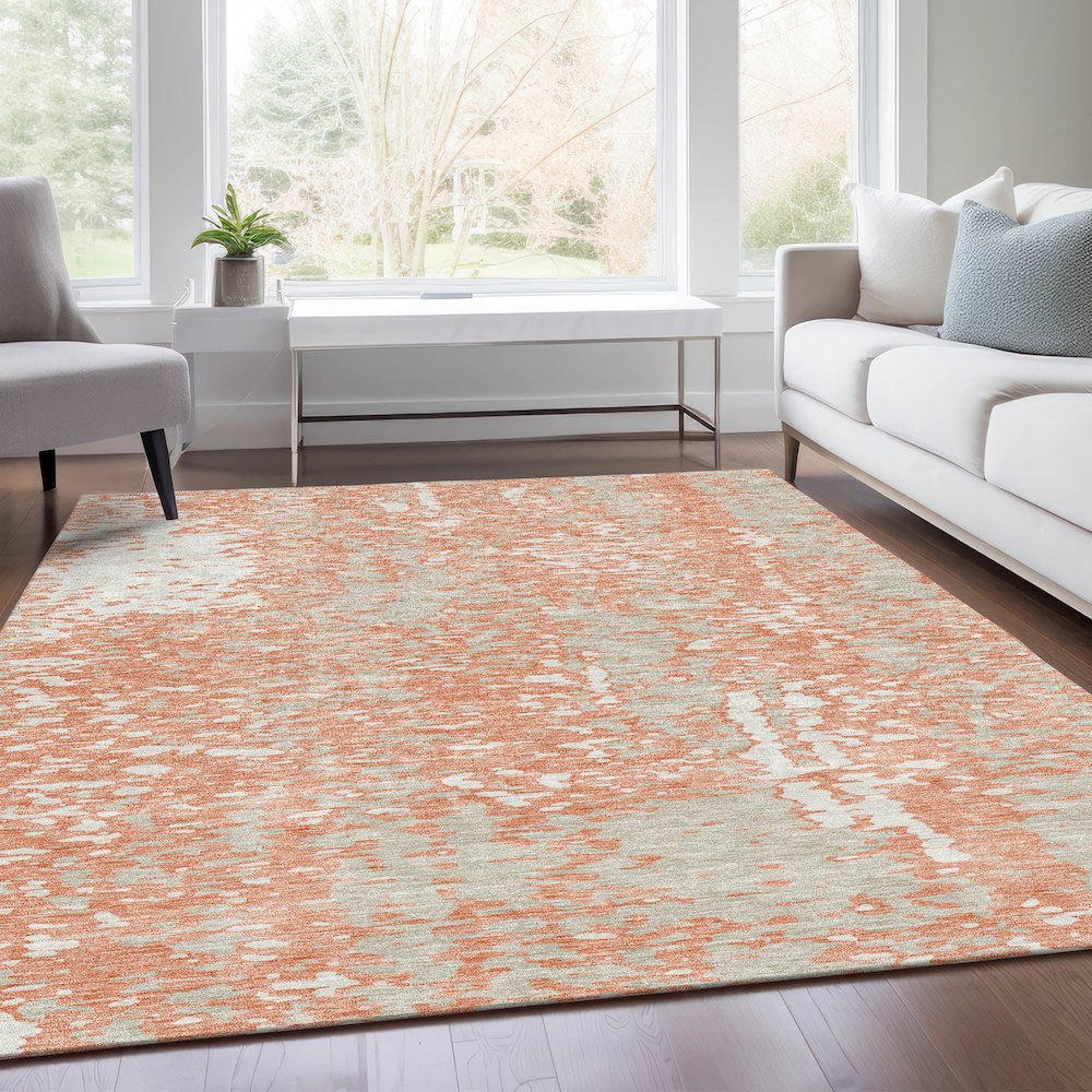 Premium Machine Washable Mayfield AMF949 Coral 2'6" x 3'10" Rug