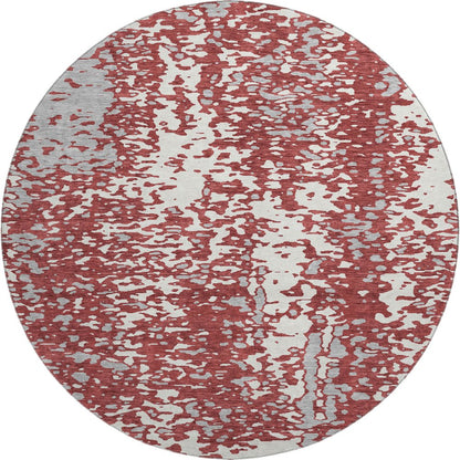 Premium Machine Washable Mayfield AMF949 Garnet 8' x 8' Round Rug