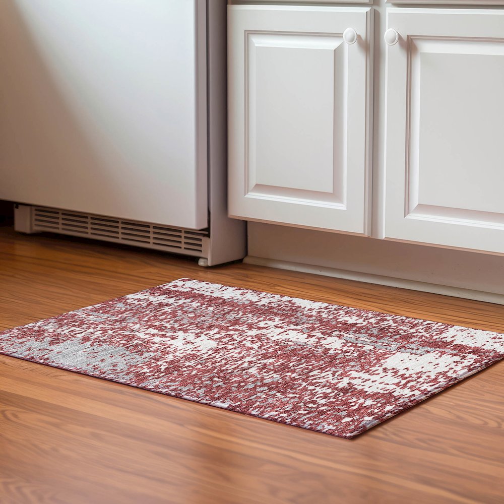 Premium Machine Washable Mayfield AMF949 Garnet 1'8" x 2'6" Rug