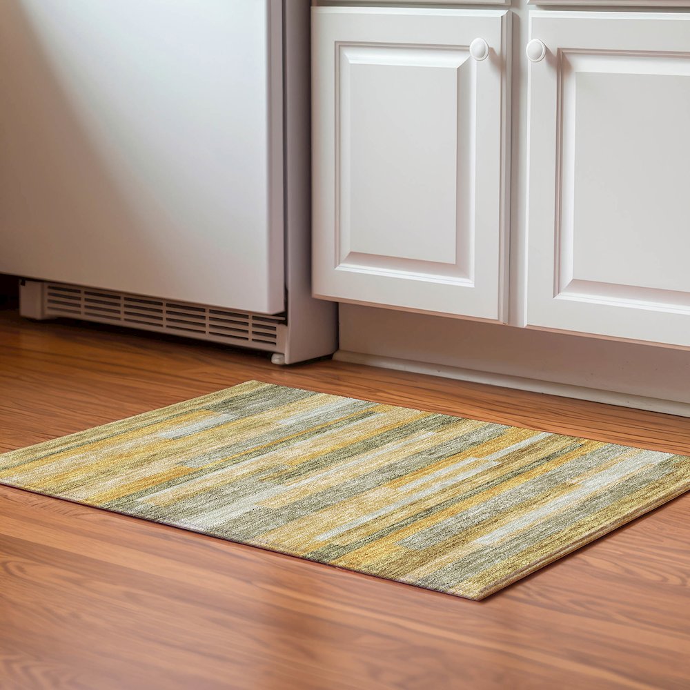 Premium Machine Washable Mayfield AMF956 Honey 1'8" x 2'6" Rug
