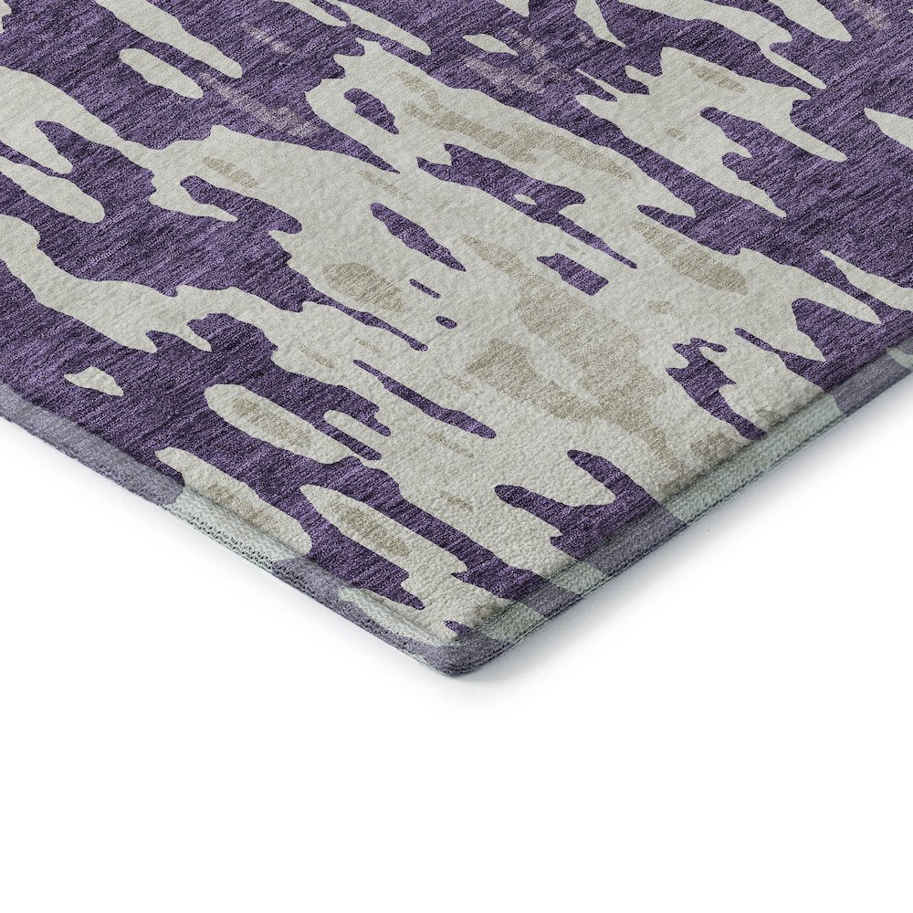 Premium Machine Washable Mayfield AMF957 Purple 1'8" x 2'6" Rug