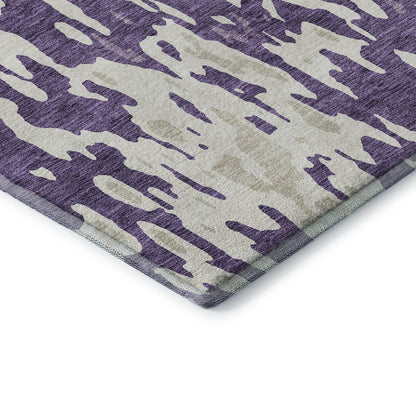 Premium Machine Washable Mayfield AMF957 Purple 1'8" x 2'6" Rug