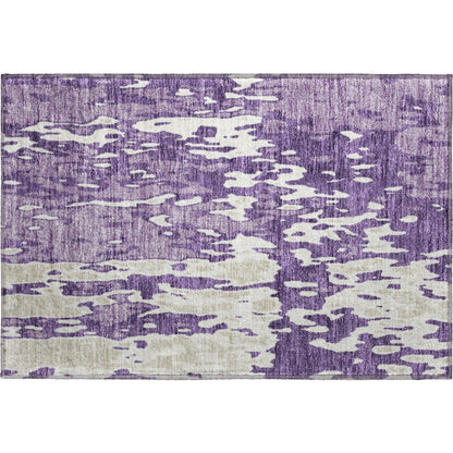Premium Machine Washable Mayfield AMF957 Purple 1'8" x 2'6" Rug