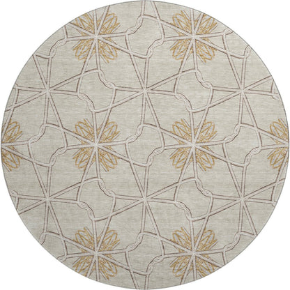 Premium Machine Washable Mayfield AMF958 Ivory 8' x 8' Round Rug