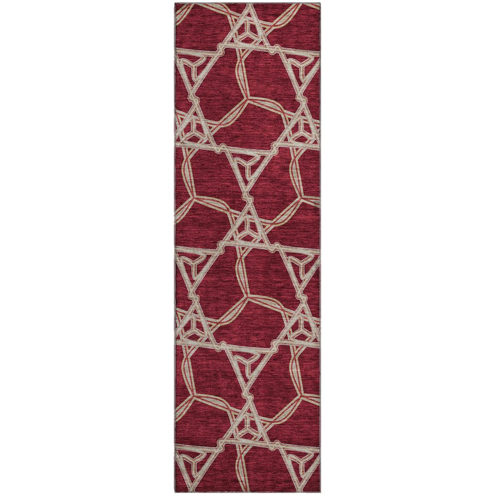 Premium Machine Washable Mayfield AMF959 Burgundy 2'3" x 7'6" Runner Rug