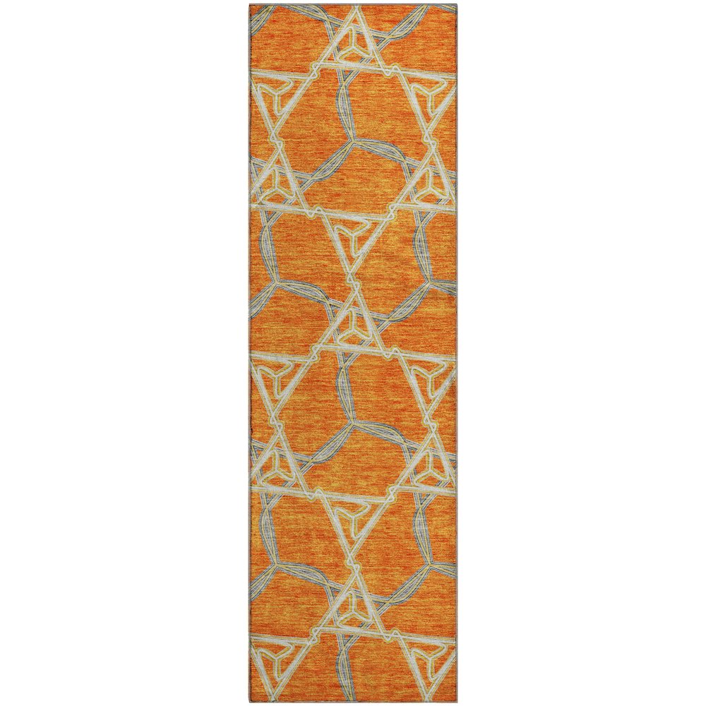 Premium Machine Washable Mayfield AMF959 Orange 2'3" x 7'6" Runner Rug