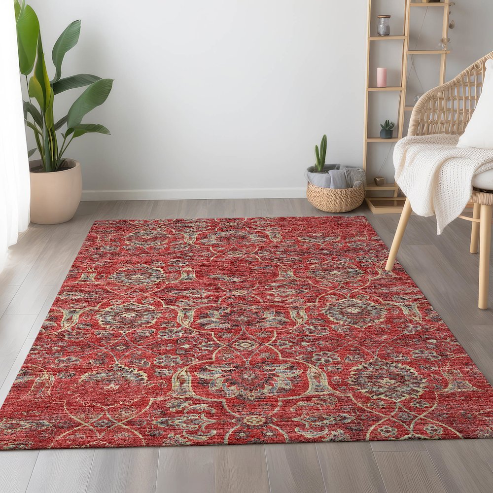 Premium Machine Washable Mayfield  Red 2'6" x 3'10" Rug