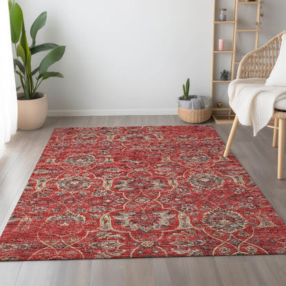 Premium Machine Washable Mayfield  Red 2'6" x 3'10" Rug