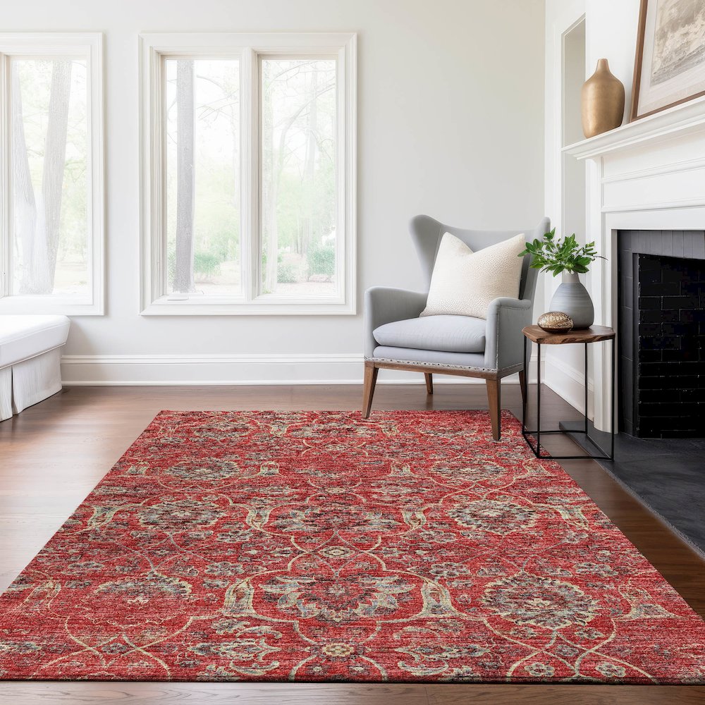 Premium Machine Washable Mayfield  Red 2'6" x 3'10" Rug