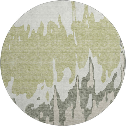 Premium Machine Washable Mayfield AMF961 Aloe 8' x 8' Round Rug
