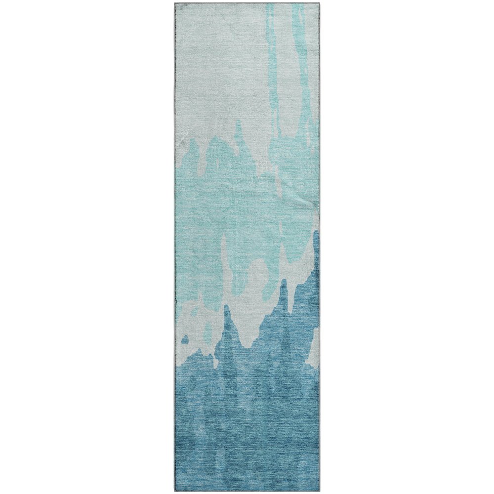 Premium Machine Washable Mayfield AMF961 Teal 2'3" x 7'6" Runner Rug