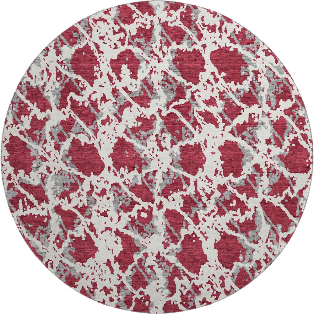 Premium Machine Washable Mayfield AMF969 Burgundy 8' x 8' Round Rug