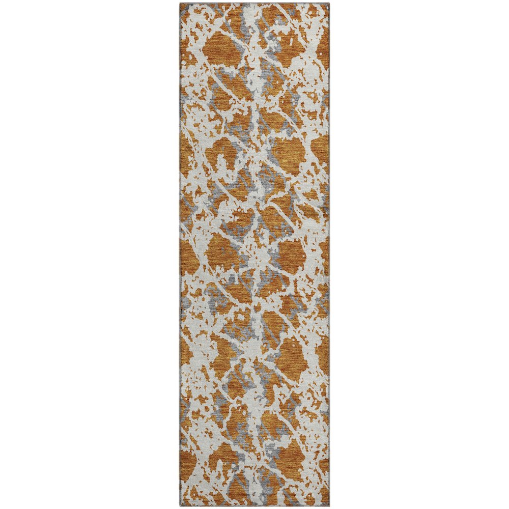 Premium Machine Washable Mayfield AMF969 Copper 2'3" x 7'6" Runner Rug