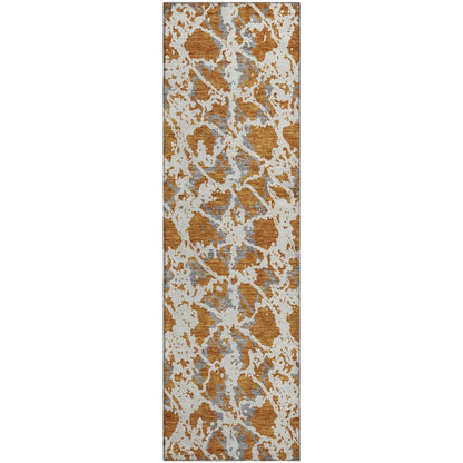 Premium Machine Washable Mayfield AMF969 Copper 2'3" x 7'6" Runner Rug