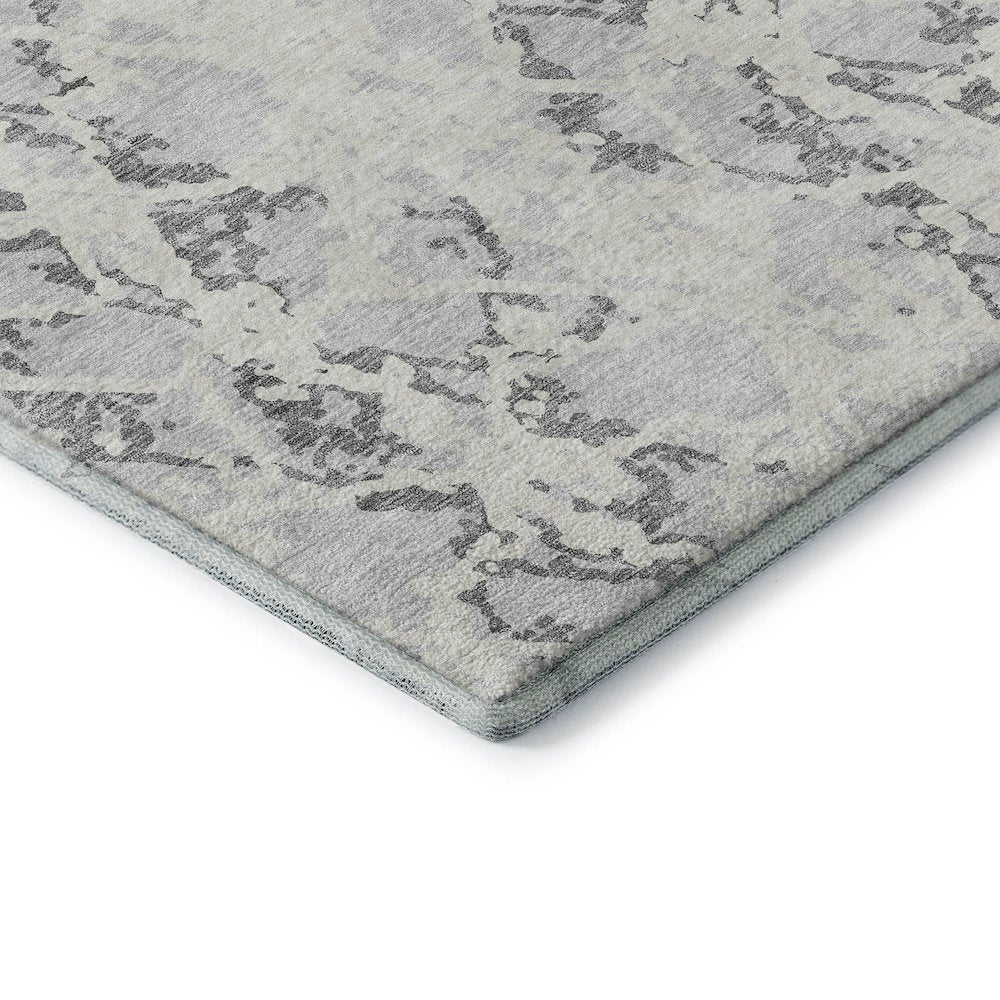 Premium Machine Washable Mayfield AMF969 Silver 1'8" x 2'6" Rug