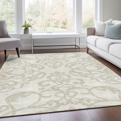 Premium Machine Washable Mayfield AMF973 Ivory 2'6" x 3'10" Rug