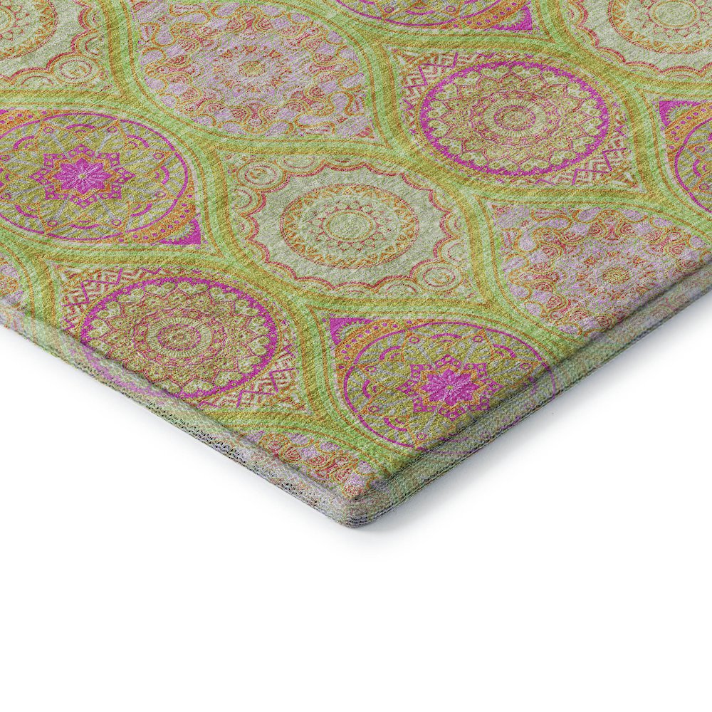 Premium Machine Washable Mayfield AMF976 Lime 1'8" x 2'6" Rug