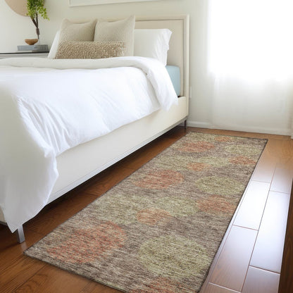 Premium Machine Washable Mayfield AMF977 Brown 2'3" x 7'6" Runner Rug