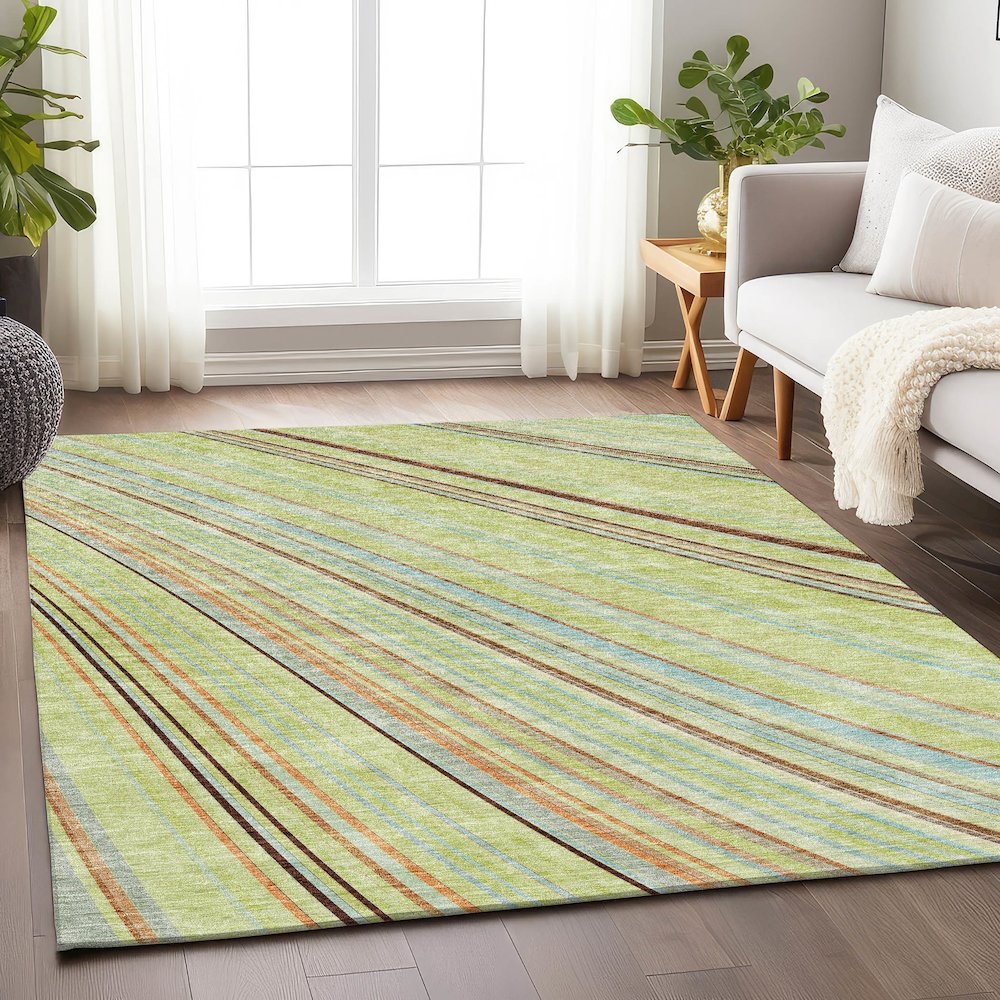 Premium Machine Washable Mayfield AMF981 Aloe 2'6" x 3'10" Rug