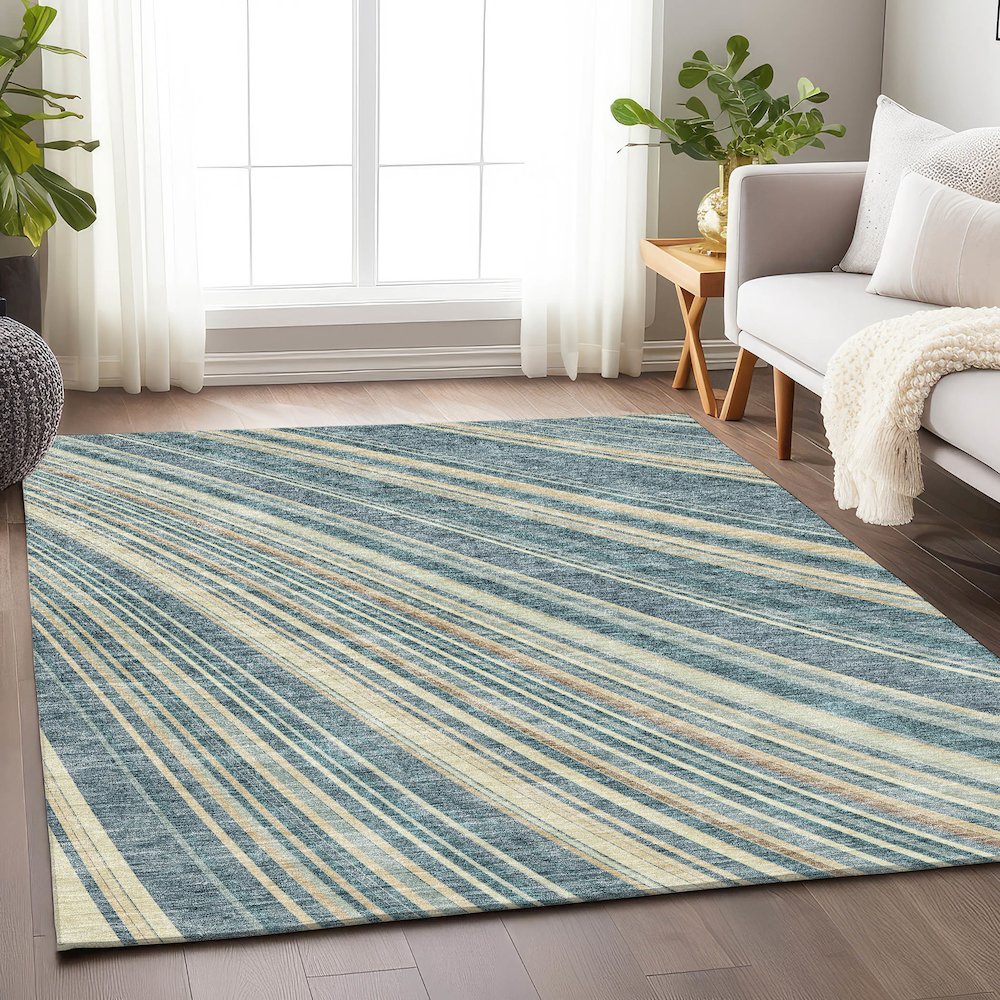 Premium Machine Washable Mayfield AMF981 Sky 2'6" x 3'10" Rug