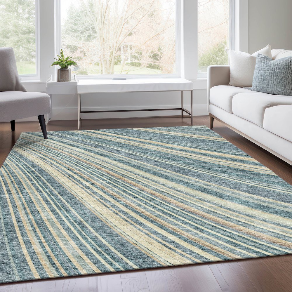 Premium Machine Washable Mayfield AMF981 Sky 2'6" x 3'10" Rug