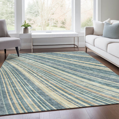 Premium Machine Washable Mayfield AMF981 Sky 2'6" x 3'10" Rug