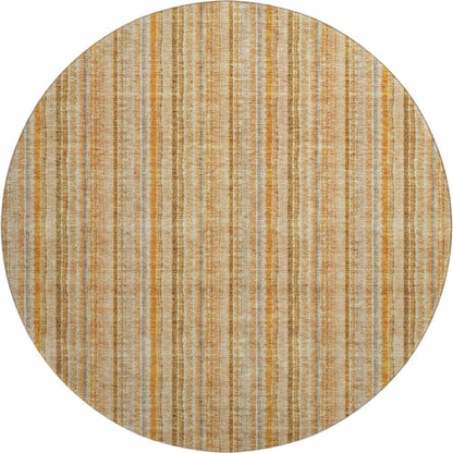 Premium Machine Washable Mayfield AMF982 Peach 8' x 8' Round Rug