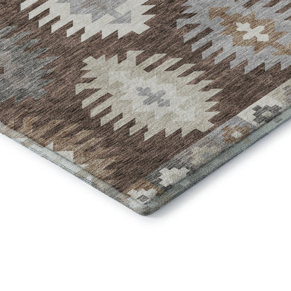 Premium Machine Washable Mayfield AMF983 Brown 1'8" x 2'6" Rug