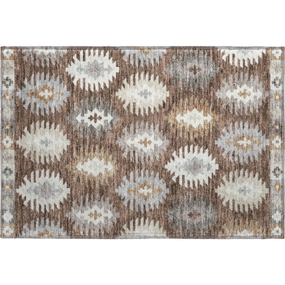 Premium Machine Washable Mayfield AMF983 Brown 1'8" x 2'6" Rug