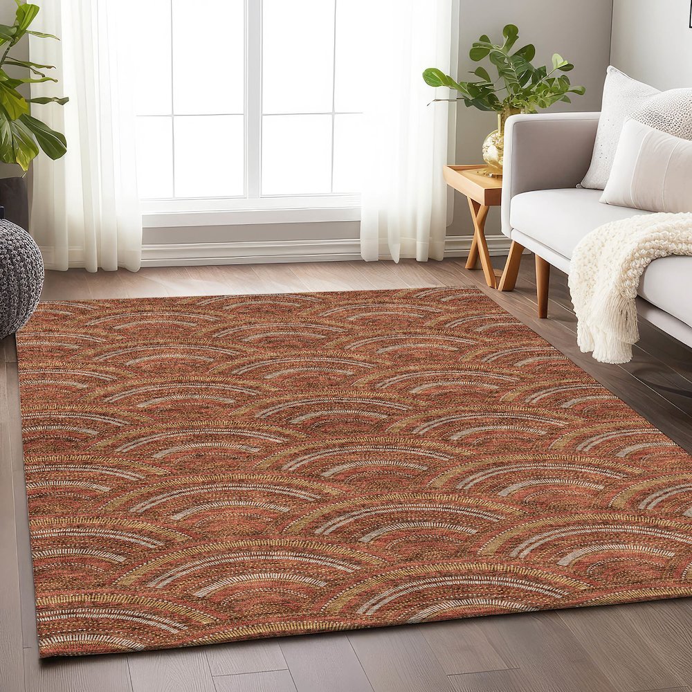 Premium Machine Washable Mayfield AMF984 Paprika 2'6" x 3'10" Rug