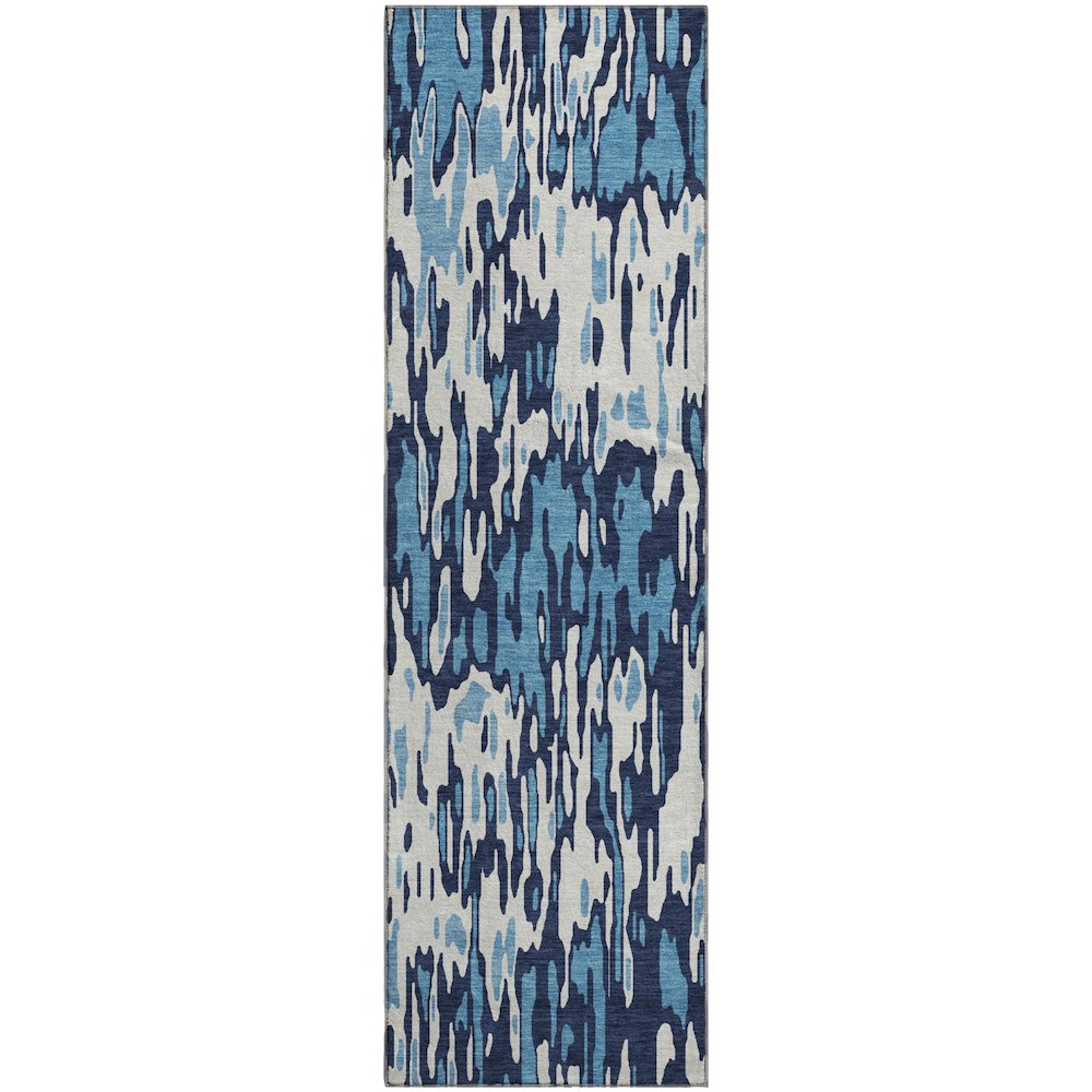 Premium Machine Washable Mayfield AMF986 Blue 2'3" x 7'6" Runner Rug